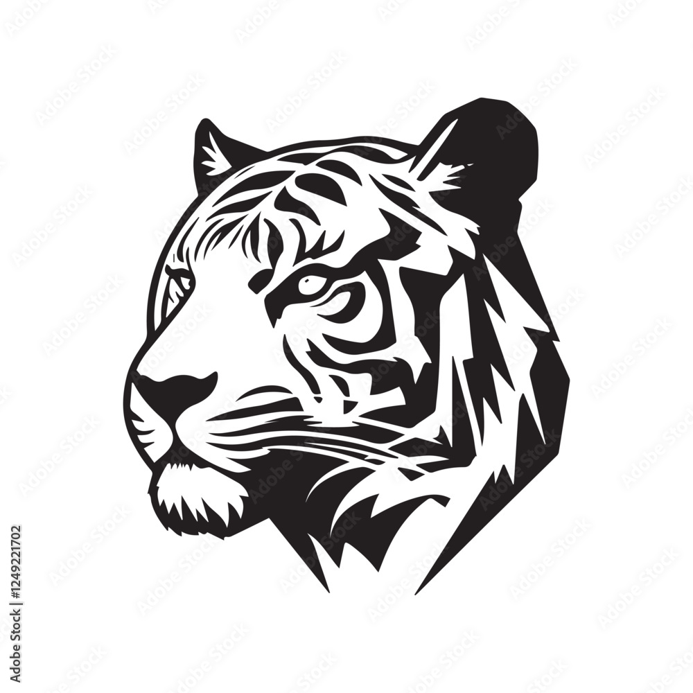Obraz premium Tiger vector design with white background
