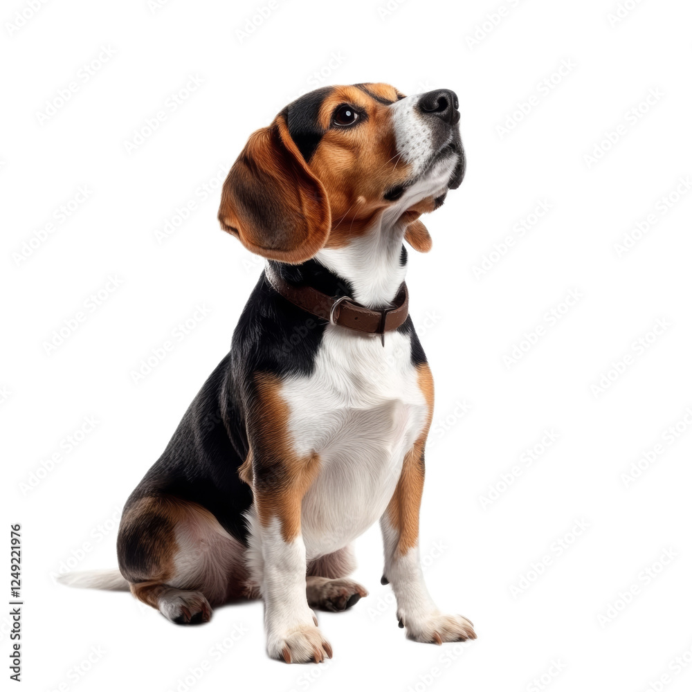 Adorable Beagle Dog Sitting and Looking Up Adorable Beagle Dog Sitting and Looking Up