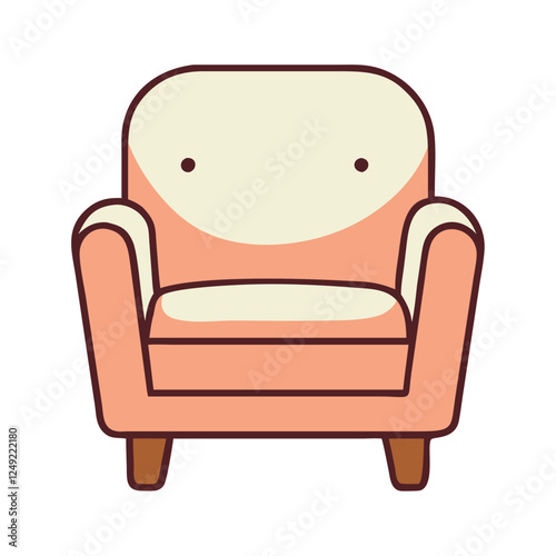 Cozy wooden armchair with soft cushions