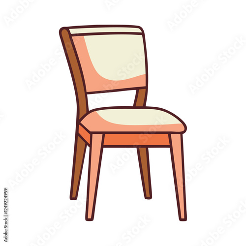 Elegant wooden dining chair with cushioned seat