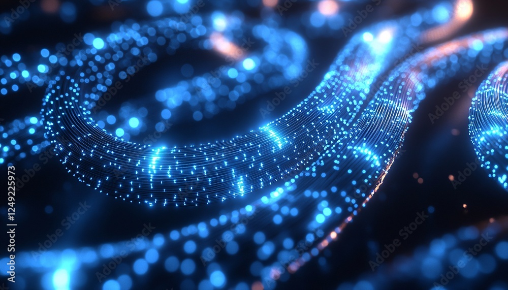 Glowing network cables weaving a digital web illustrating interconnectedness in modern business technology. Glowing network cables weaving a digital web illustrating interconnectedness in modern business technology.