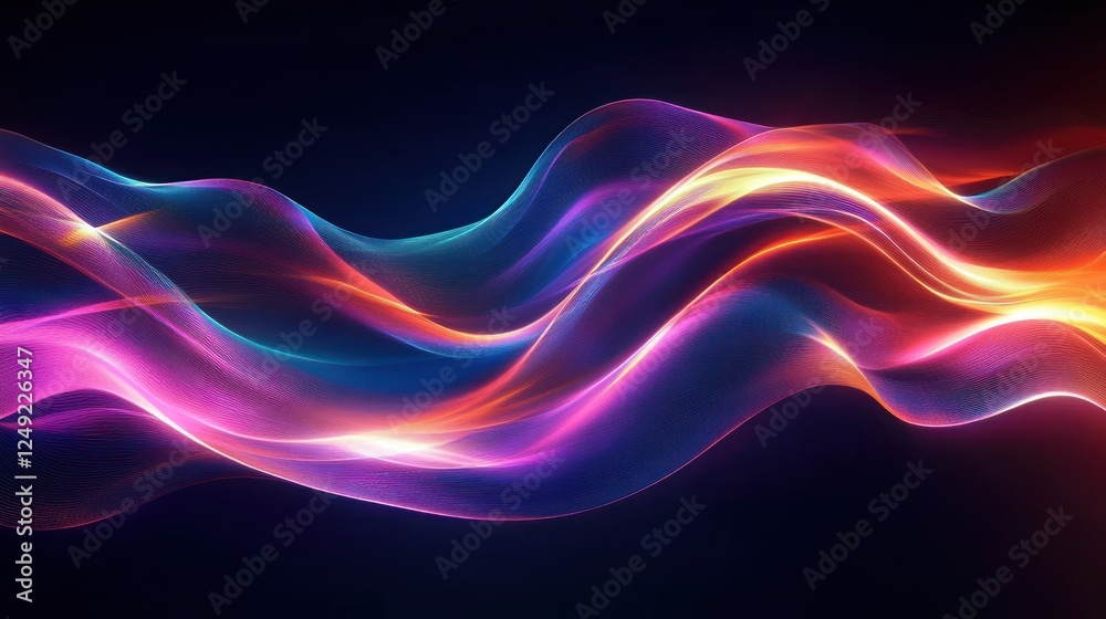 Dynamic Neon Wave Design with Abstract Fluid Motion and Vibrant Colors Dynamic Neon Wave Design with Abstract Fluid Motion and Vibrant Colors