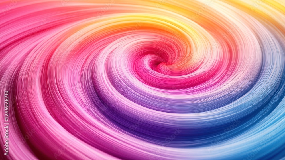 Obraz premium Abstract colorful swirl, vibrant rainbow spiral vortex, dynamic motion background.