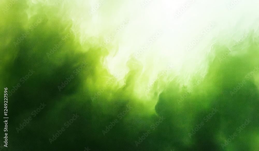 Naklejka premium Lush Green Abstract Soft Focus Background with Gradients and Grainy Texture
