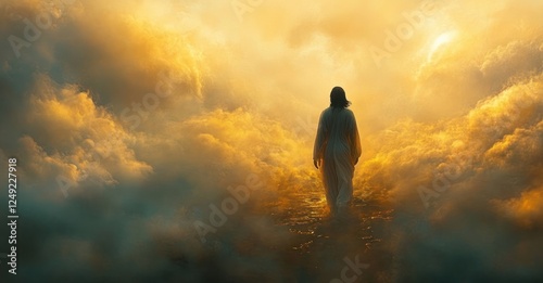 Jesus Walking Through Golden Clouds Preaching Peace and Hope in the Olivet Discourse