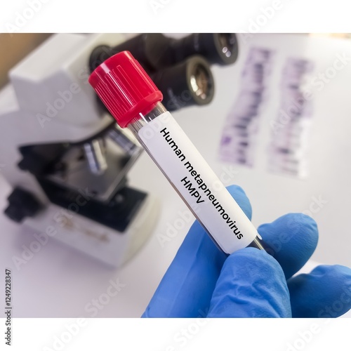 Blood sample for Human Metapneumo virus test, metapneumo virus can cause respiratory disease. RSV. photo