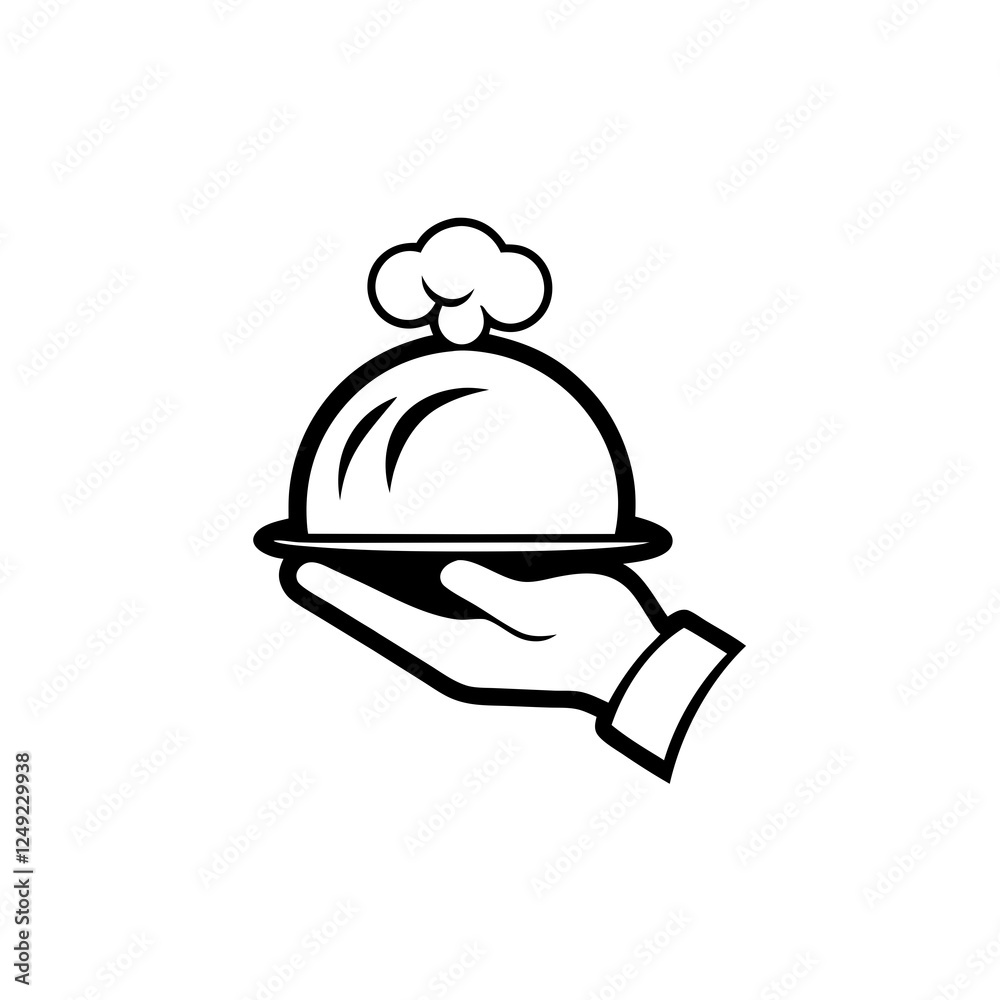 Fototapeta premium restaurant cloche icon vector illustration