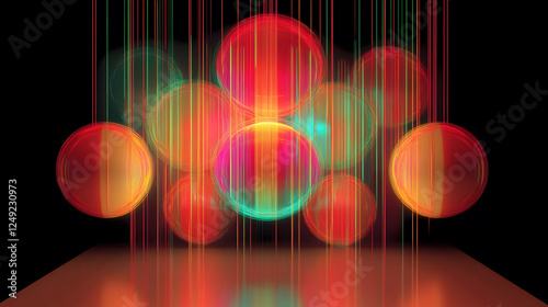 An abstract and futuristic background in blue and black, featuring bright geometric shapes with a neon touch.