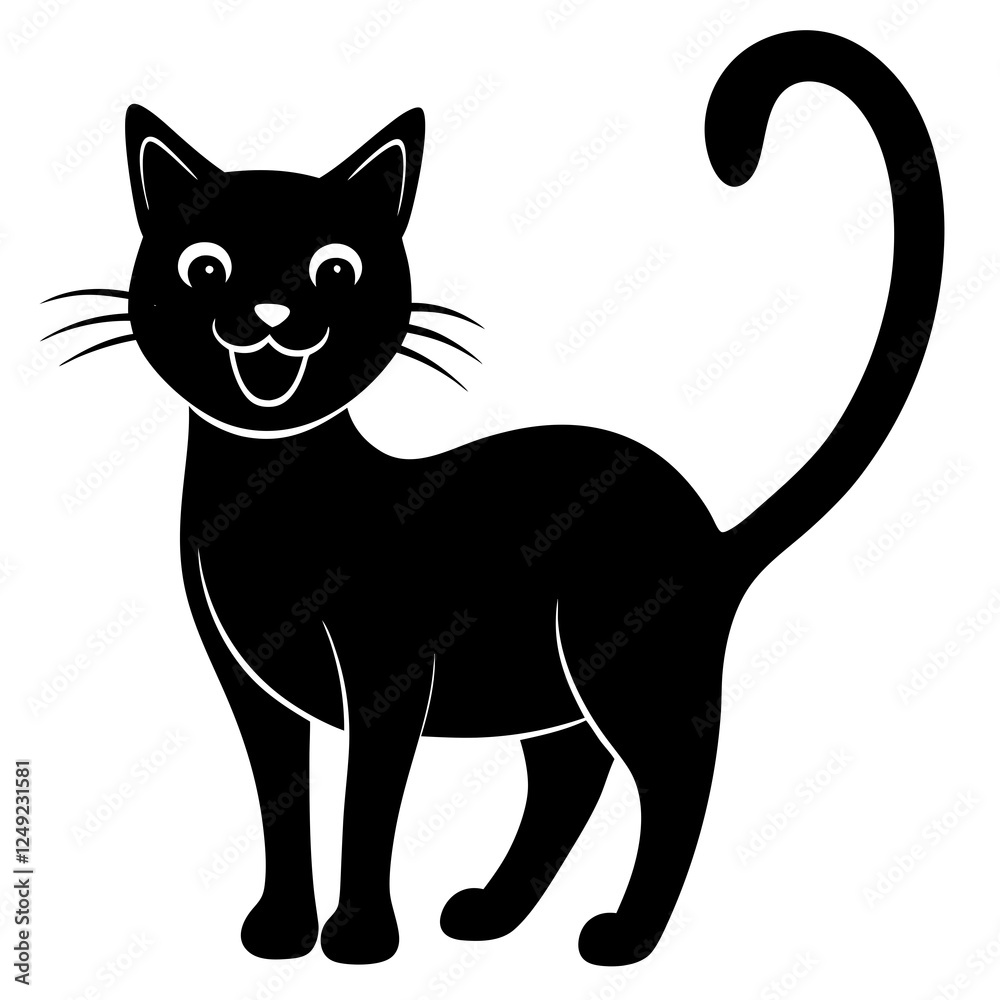 Obraz premium black and white cat