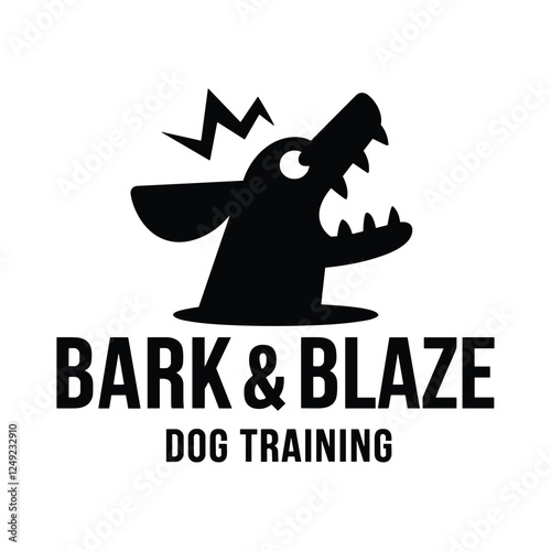 Angry dog logo for Bark & Blaze dog training services.