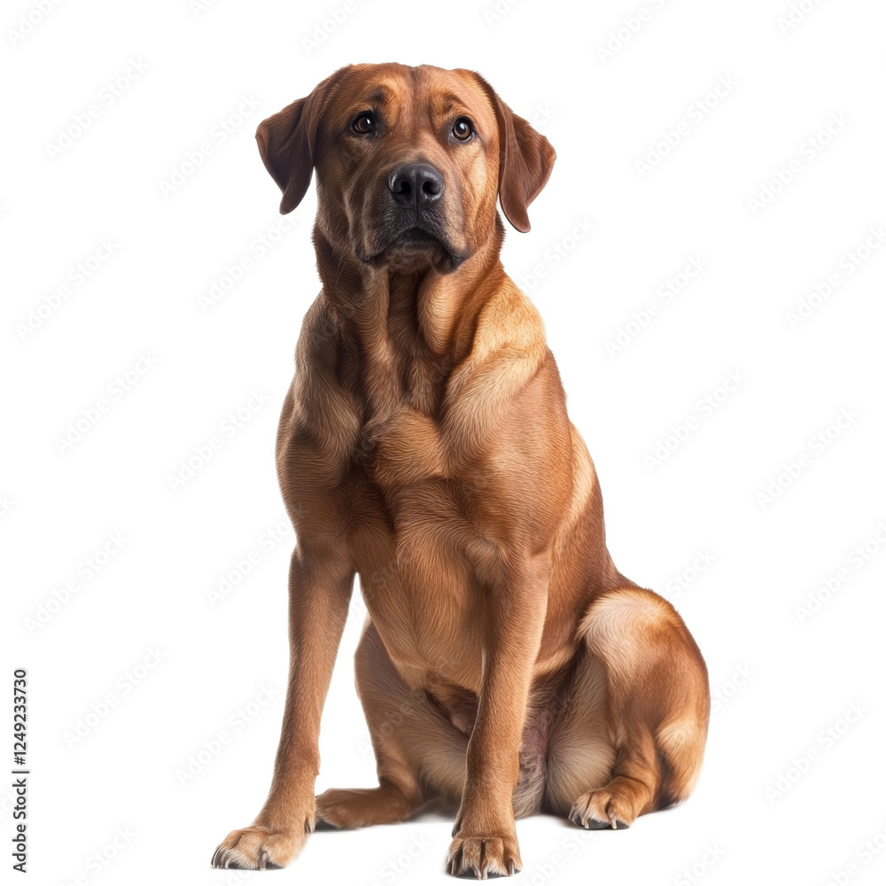 Red Fox Labrador Retriever Dog Sitting Red Fox Labrador Retriever Dog Sitting