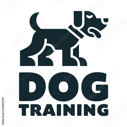 Dog Training Logo with a Dog Silhouette