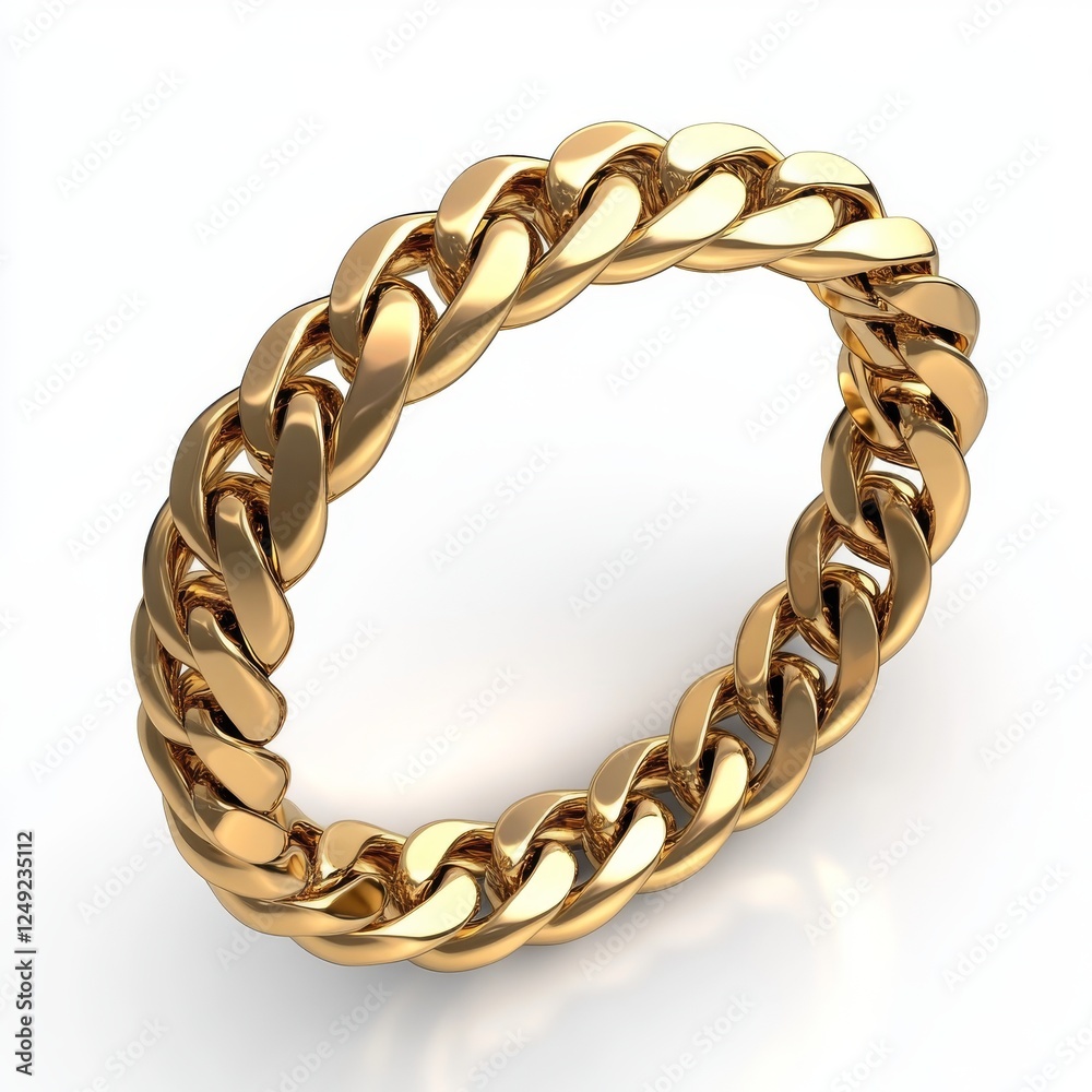 Obraz premium A beautifully styled gold bracelet showcased on a transparent backdrop