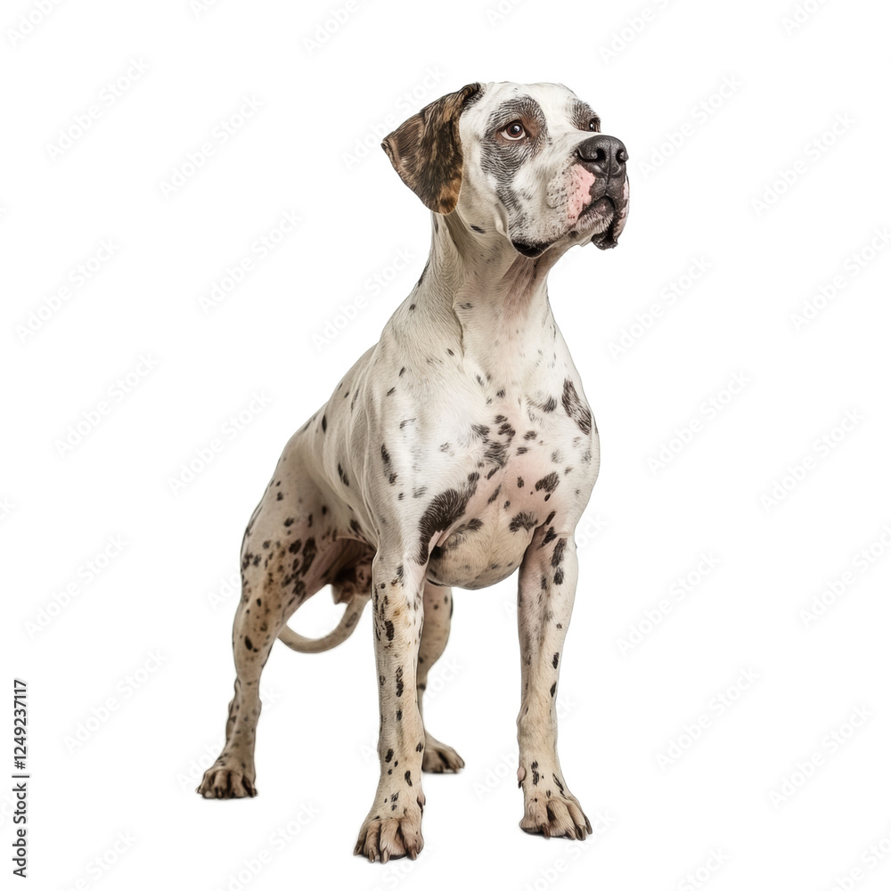 Spotted Dog Breed Standing on White Background Spotted Dog Breed Standing on White Background
