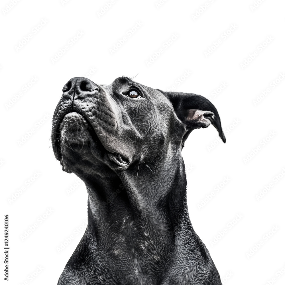 Obraz premium Majestic Black Dog Looking Up