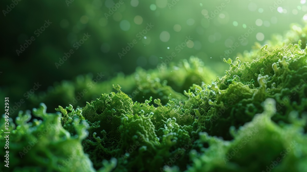 Fototapeta premium Spirulina powder provides a natural source of nutrition, perfect for boosting vitality.