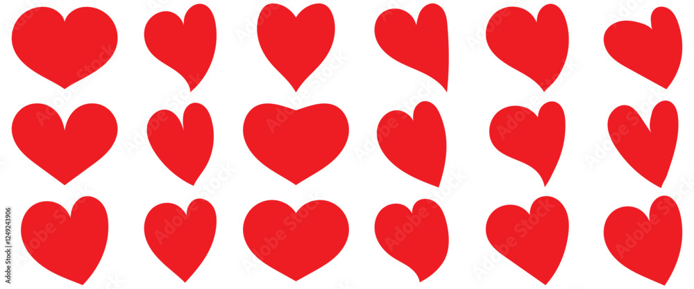 Hand Drawn Heart Icon set of vector illustration Hand Drawn Heart Icon set of vector illustration