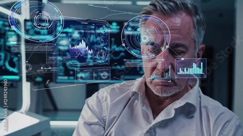 Loop animation of Health Diagnostics, Future of Healthcare, Virtual Health Scan, Generative AI photo