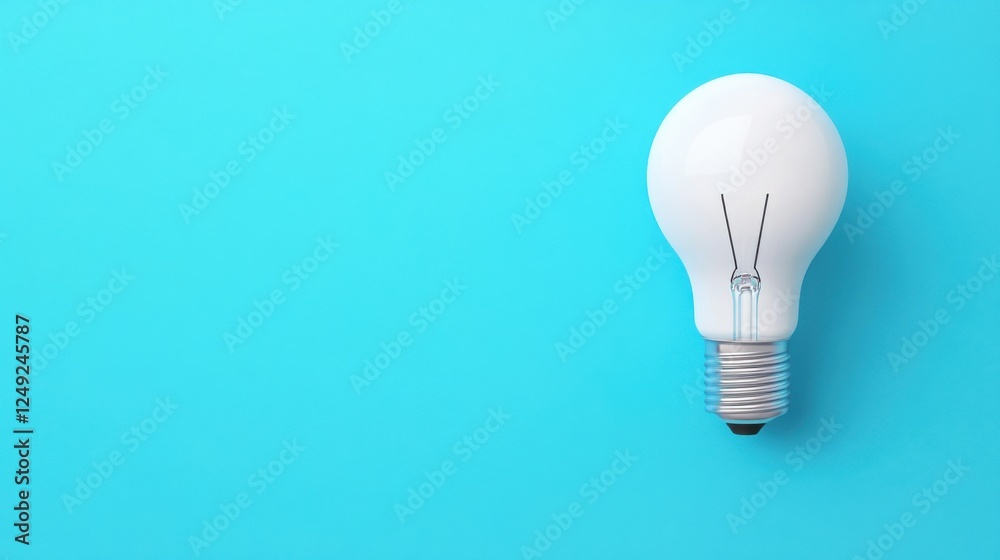 Bright Inventive Idea Light Bulb on a Soft Blue Background for Creative Projects and Designs Bright Inventive Idea Light Bulb on a Soft Blue Background for Creative Projects and Designs