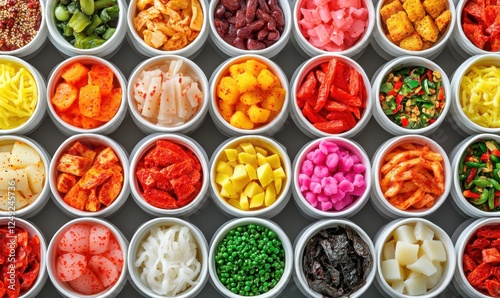 Wallpaper Mural Colorful pickled vegetables assortment, overhead view, food photography, various textures, healthy eating Torontodigital.ca