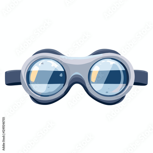 Plastic safety goggles for workers vector illustration. Drawing of accessory or equipment for industrial work isolated on white background. Prevention, protection, safety concept