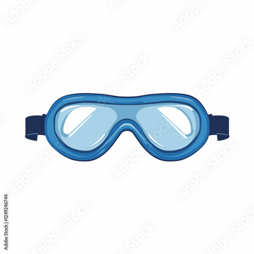 Plastic safety goggles for workers vector illustration. Drawing of accessory or equipment for industrial work isolated on white background. Prevention, protection, safety concept