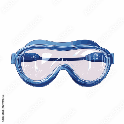 Plastic safety goggles for workers vector illustration. Drawing of accessory or equipment for industrial work isolated on white background. Prevention, protection, safety concept