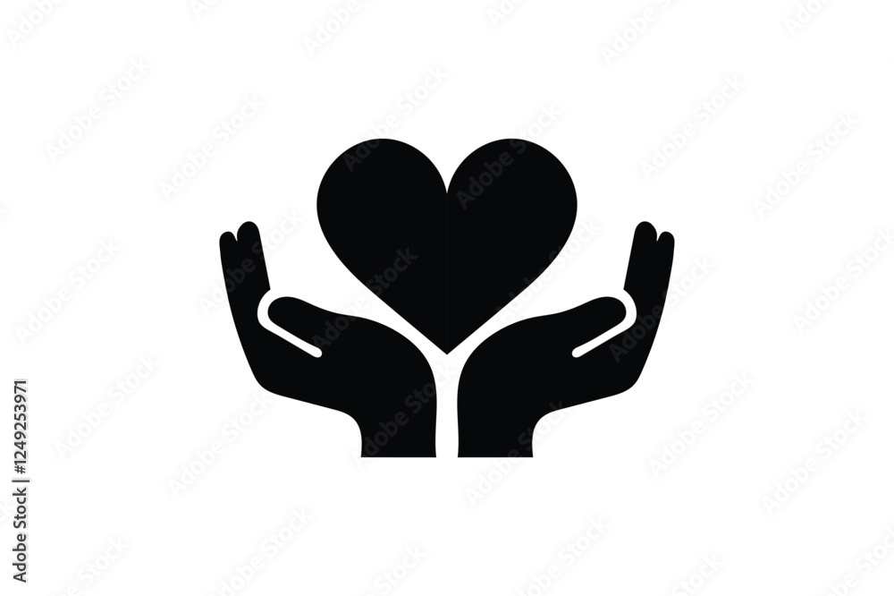 Flat Hands Holding Heart Care Icon for Medical Use, heart care symbol, love and care symbol, healthcare love icon, flat heart in hands icon Flat Hands Holding Heart Care Icon for Medical Use, heart care symbol, love and care symbol, healthcare love icon, flat heart in hands icon