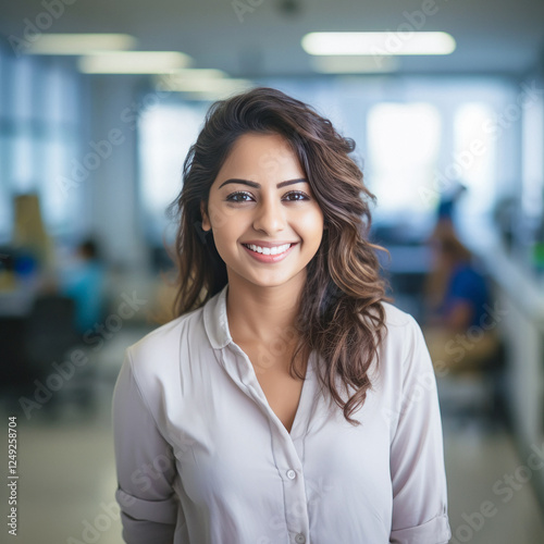 Wallpaper Mural young indian businesswoman standing at corporate office Torontodigital.ca