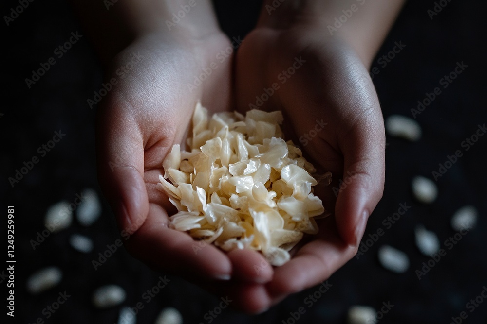 Closed-up of handful Garlic on the black background. Closed-up of handful Garlic on the black background.