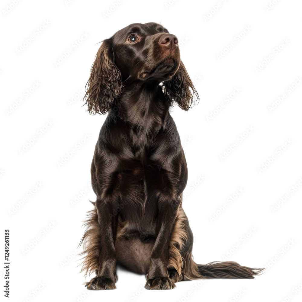 Adorable Brown Cocker Spaniel Sitting and Looking Up Adorable Brown Cocker Spaniel Sitting and Looking Up