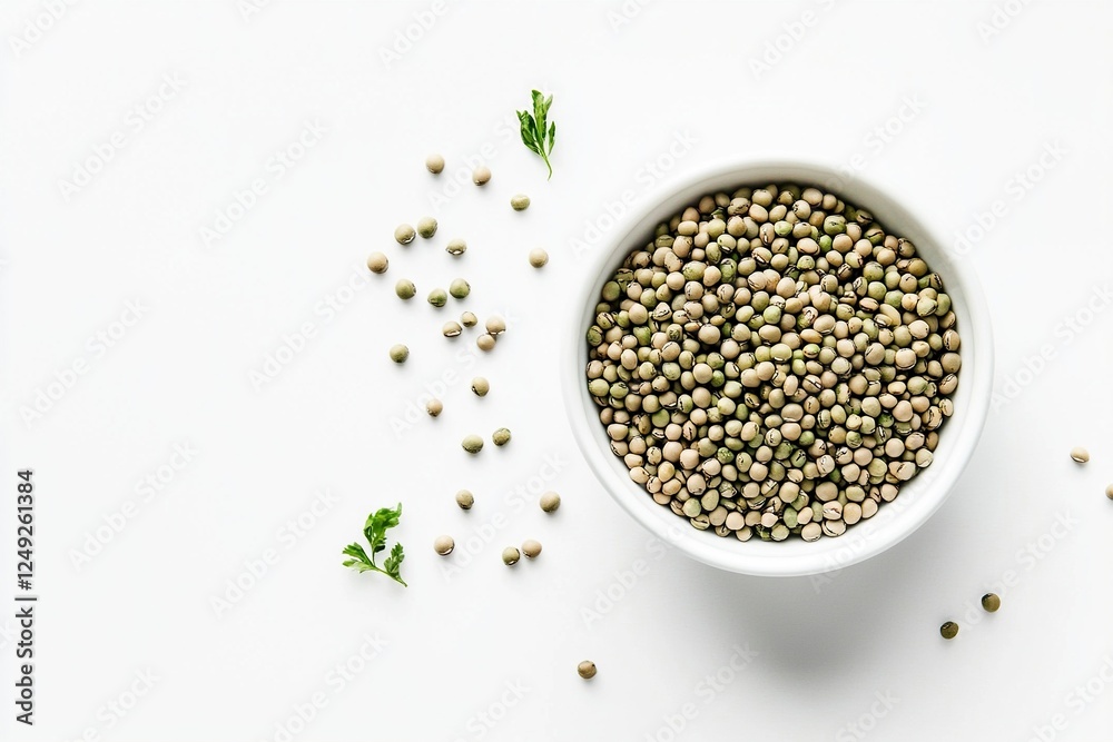 Bowl with raw beans on white background Bowl with raw beans on white background