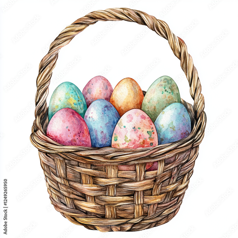 easter eggs in basket easter eggs in basket