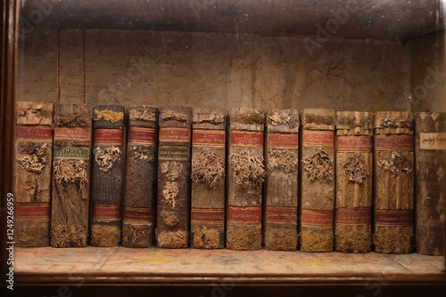 Photography Books with herbariums on shelf