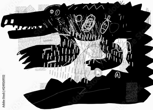 Image of a crocodile hiding in the mud