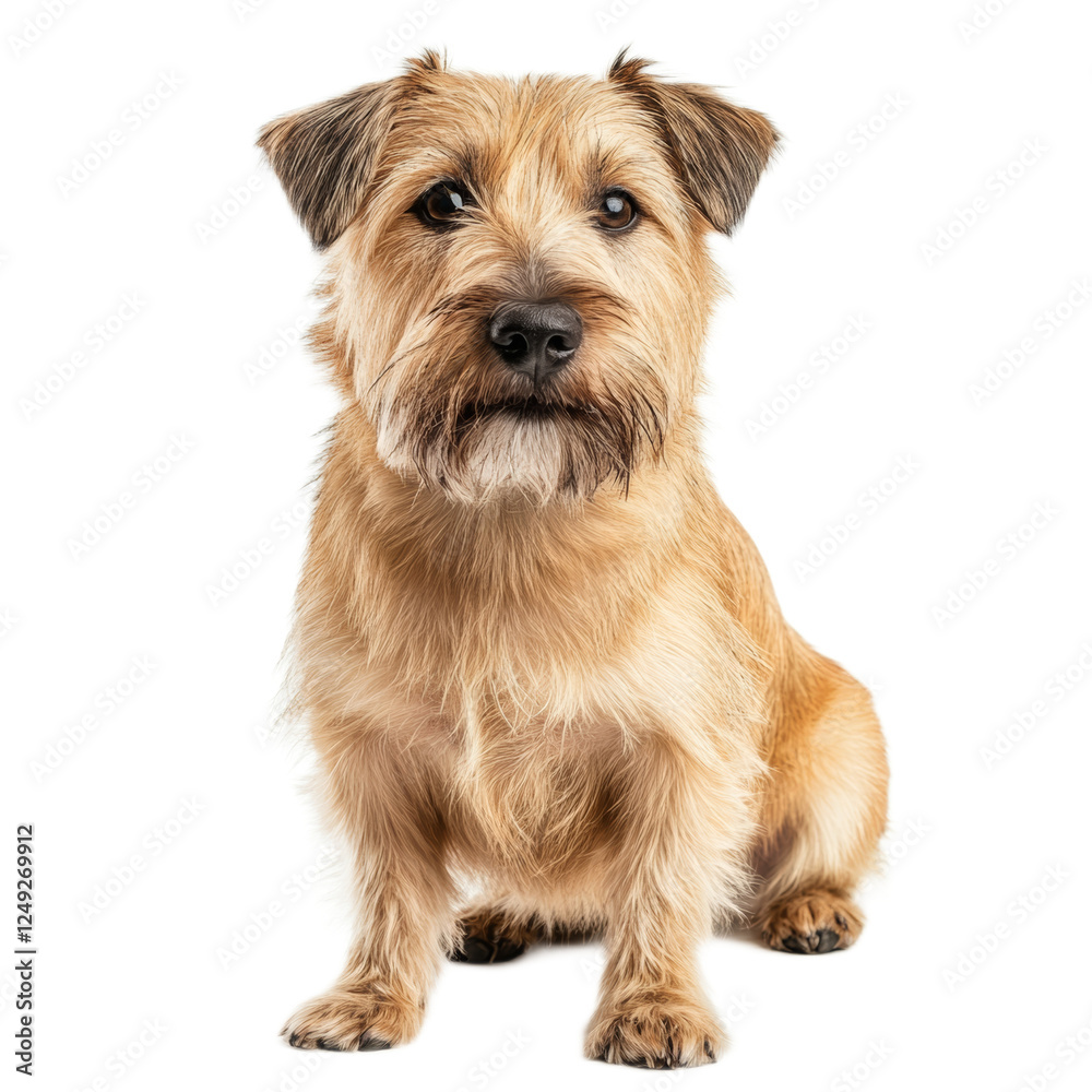 Adorable Cairn Terrier Mix Sitting on White Background Adorable Cairn Terrier Mix Sitting on White Background