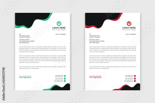 Modern corporate letterhead template design for your project, vector design.