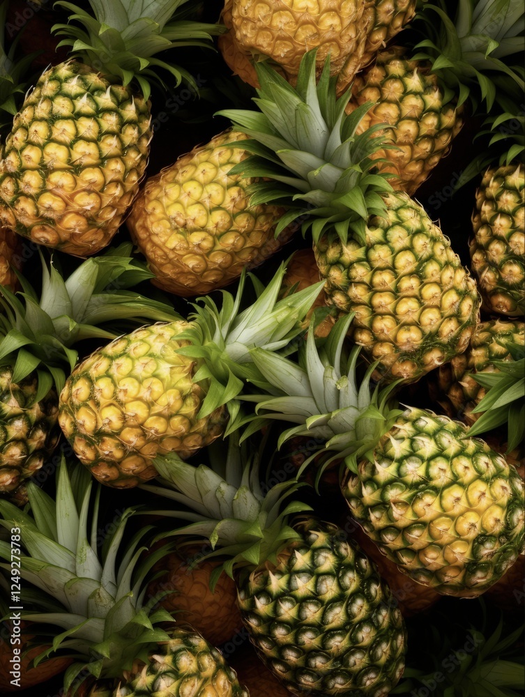 Fresh Pineapple on Eco-friendly Organic Background - A Healthy and Exotic Vegetarian Fruit Symbolizing Freshness and Heath Fresh Pineapple on Eco-friendly Organic Background - A Healthy and Exotic Vegetarian Fruit Symbolizing Freshness and Heath