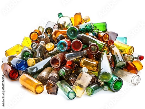 Pile of Colorful Glass Bottles  photo