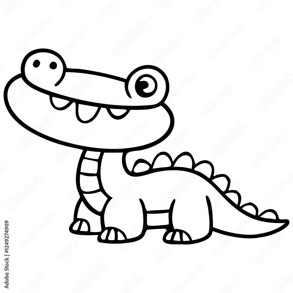 Naklejka premium Cute Crocodile Vector Graphic Art Illustration