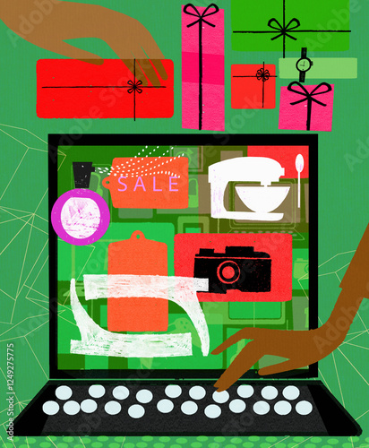 Sale shopping online from home