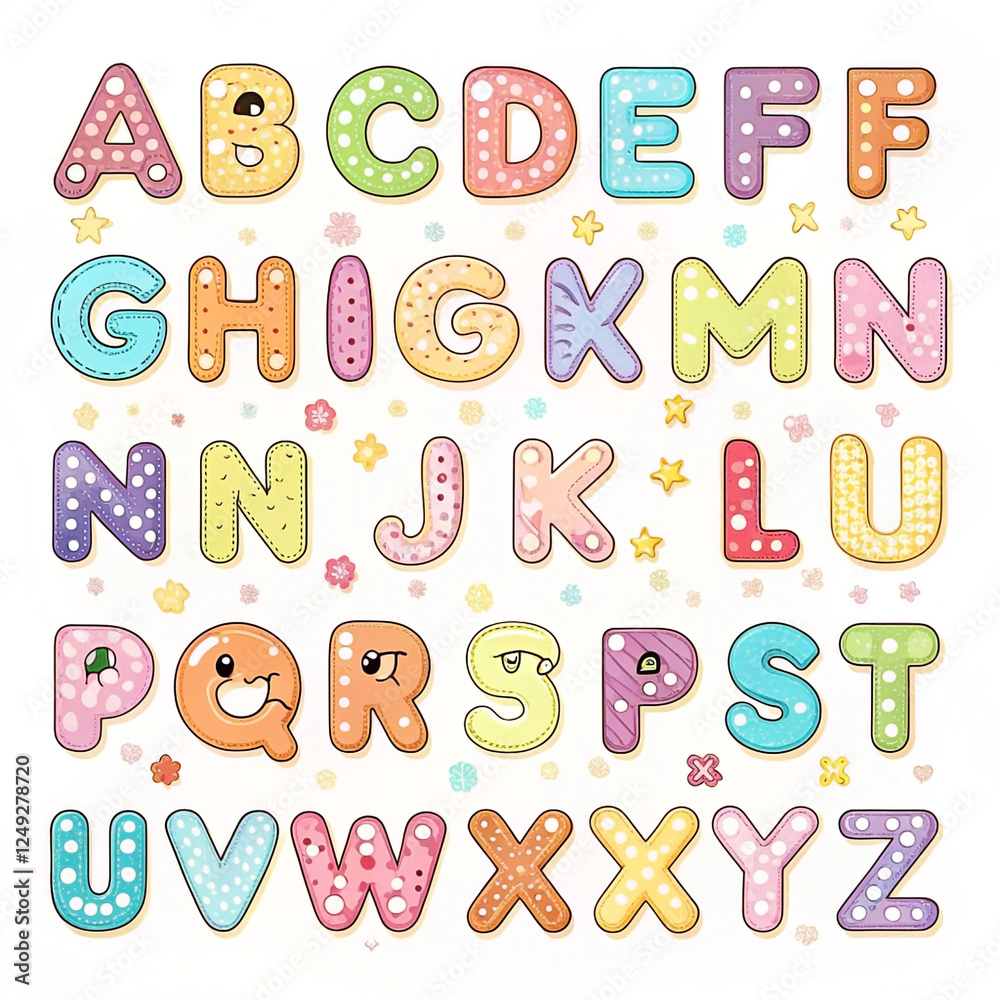 Cute Alphabet Cookies, Colorful Design, Educational Resource Cute Alphabet Cookies, Colorful Design, Educational Resource