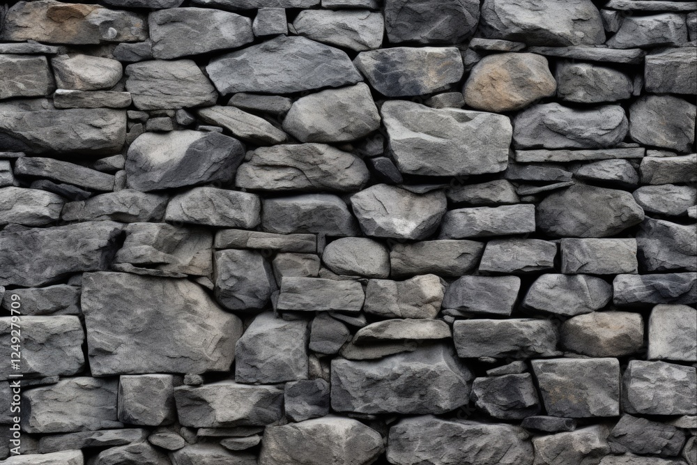 Grey Fieldstone Wall Texture for Background. Closeup of Cement Masonry with Textured Effect for a Stone Wall Look Grey Fieldstone Wall Texture for Background. Closeup of Cement Masonry with Textured Effect for a Stone Wall Look