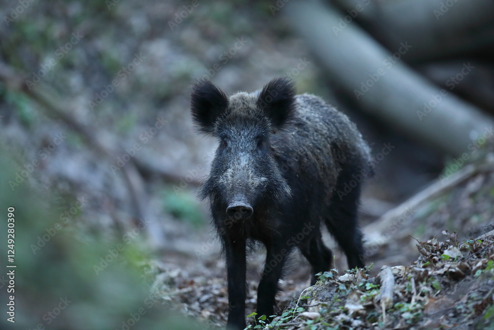 Obraz premium Dzik, (Sus scrofa), wild boar, boar 