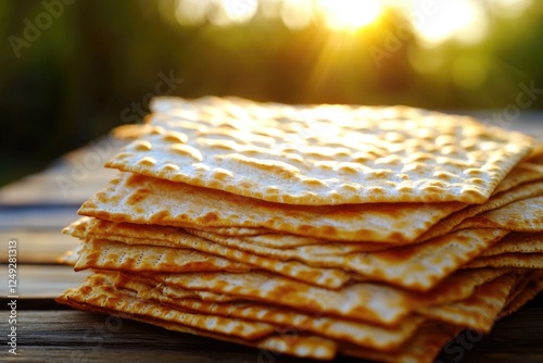 Whole wheat flatbread, unleavened, kosher for Passover. photo