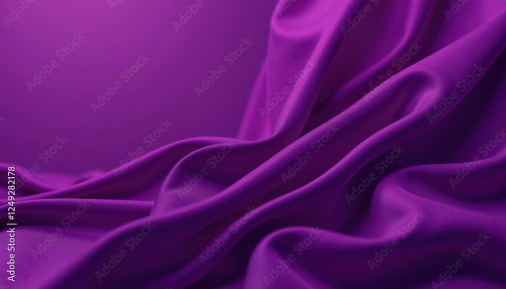 Fototapeta premium Elegant drapery of purple satin fabric, Luxurious Texture