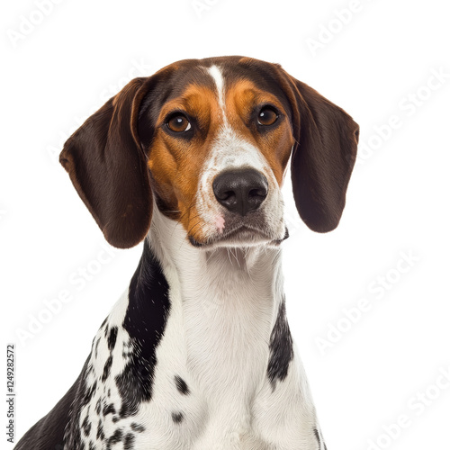 Portrait of an adorable tricolor Beagle-Harrier dog