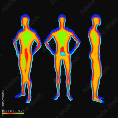 thermal map, temperature meter, body