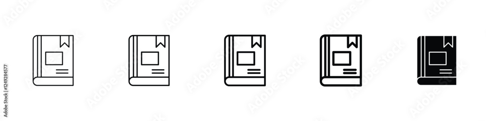 set of 5 pixel perfect Book icon with 1 unexpanded, 1 silhouette, Book icon for education, reading, library and knowledge-related designs set of 5 pixel perfect Book icon with 1 unexpanded, 1 silhouette, Book icon for education, reading, library and knowledge-related designs