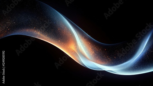 Minimalist Abstract Design with Curves and Soft Light in Colorful 3D Glass Effect